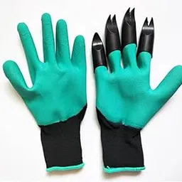 Garden Art Rubber Coated Thorn Proof, Waterproof, Gardening Gloves With Sturdy FIngertips | 8 ABS Plastic Claws For Digging, Planting and Other Farming Activites GAGGWPN-picture-12