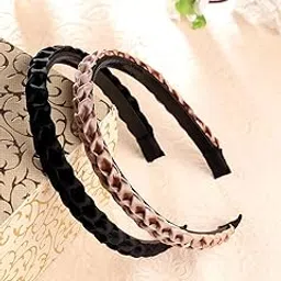 vogue hair accessories Plastic Formal Hairband For Girls And Women Set of 2 (Black_Vogue_437)-picture-15