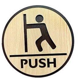 WOXOUR ENTERPRISE Wooden Sign Board | Laser Cut MDF Inch | 7MM Thickness | Peel & Stick Tape Mount | For Door, Wall, Office, Shop (PUSH)-picture-14