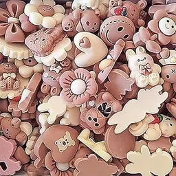 JINDUODUO 180 Pieces Random Slime Charms Bulk DIY Craft Making Resin Making Kit, Resin Flat Back Slime Making Supplies for DIY Scrapbooking Crafts (Brown Set)-picture-54