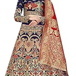payu Women’s Banarasi Silk Semi-Stitched Lehenga Choli & Dupatta-picture-20