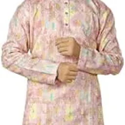 raghuvaanshikurta Men for Kurta Yellow Printed and Embroidery Ethnic Long Kurta with Mandarin Collar Festive & Casual Wear-picture-43