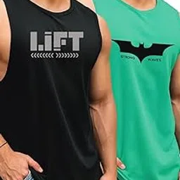 dashzone Men’s Sleeveless Sando Vest T-Shirt for Gym, Workout & Casual Wear | Stylish Printed Design | Premium Cotton & Polyester Blend | Breathable Quick Dry Sports Tank Top-picture-41