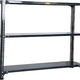 Mil-Nil Prime CRC Sheet 3 Shelf Multipurpose Slotted Angle Rack, 36 x 47 x 12 Inch, 24 Gauge (Grey) 16 Gauge Angles-picture-22