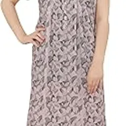 glamoras Bizzy Lizzy Cotton Nighty Gown with Side Pocket for Women | Regular, Floral Printed & Full Length Maxi Night Gown | Night Wear Nighties for Women-picture-26