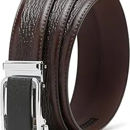 Genunine Vegan Leather Belt for Men | Adjustable Autolock Buckle |Formal Belts for Men up to 44 Inches | Men's Belt for Any Occasion | Brown Color (Pack of 1)_14749-image-8
