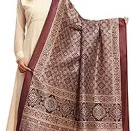akshadeep Women's Chanderi Silk Blend Abstract Pattern Dupatta with 2.20 Meters | Women’s cotton printed dupatta with tassels-picture-11