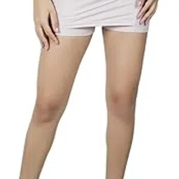 kilvis Women's Ice Silk Safety Shorts, Double-Layer Seamless Under Skirt Pants, Light Pink, Cotton Blend, High Rise, Regular Fit, for Dresses and Skirts (in, Alpha, S, Regular, Standard, Pink)-picture-30