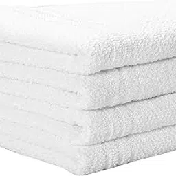 cottontail 425 GSM Quick Dry Solid Cotton 14 in X 21 in Face, Hand Towel Set (White) Pack of 4-picture-37