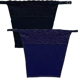 fimalia Women's Deep Neck Cleavage Cover Cotton Clip-on Mock Lace Camisole Best for V Neck Top (Free Size) Set of 2pc-picture-11