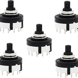 Electronic Spices 5 Pcs 1 Pole 12 Position Single Throw Adjustable Rotary Switch Panel Mount-picture-30