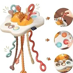 Toy Rush Sensory Baby Toys, Silicone Pull String Toy for Toddlers, 1-3 Years Old Baby Travel and Teething Toys, Honeybee Montessori Toys for Babies 6-12 Months, Gift for Kids-picture-48