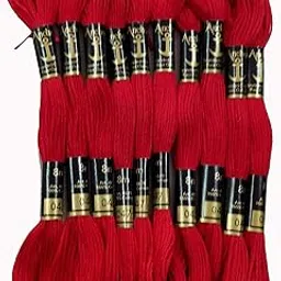 udhvrekh Cross Stich/Long Stich Embroidery Cotton Threads, 8 Mt Each Skeins, Dark Purple (Pack of 12) (Red)-picture-11