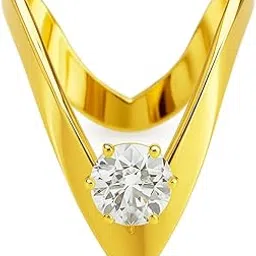 pinkbox Gold Plated Anti-Tarnish Statement Trendy Dailywear Designer V Shaped Vanki Ring for Women & Girls | Solitaire Vanki Rings Fashion Jewellery | Elegant Statement Finger Ring-picture-43
