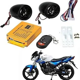 Crokrok Audio Radio Bike Sound System Anti-Theft Alarm System Fm Handlebar Stereo Speaker Multifunction (Multicolor),Mp3-Bike-Fm-195-image-8