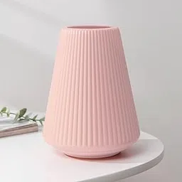 Ascension Plastic Flower Vase, Pampas Grass Vase for Flower, Plants, Home, Office, Living Room Décor Best for Gifting Unbreakable Flower Holder for Table Decor Only Vase Not Flowers (8 Inch Pink)-image-35
