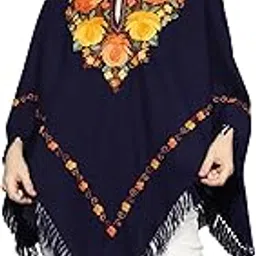 Kashmiri Embroidered Cashmillon poncho-image-57