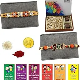 BOGATCHI Rakhi Dry Fruits Combo, Rakhi with chocolates gift pack, Rakhi and chocolate combo, Rakhi gift for brother with Chocolate Box 2pcs + Rakhi Set of 2+Roli Chawal+Rakhi Story Card,CDRFc13-picture-29