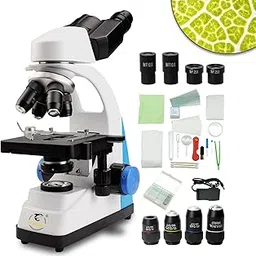Grampus Professional Compound Binocular Microscope, WF10X WF25X Eyepieces, 40X-2500X Magnification, LED Illumination, Abbe Condenser, Double-Layer Mechanical Stage with Caliper-picture-25