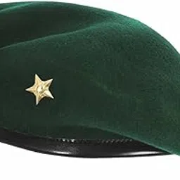 Wan-sukh Unisex French Woolen Beret Cap, Rajputana Cap, Traditional Army Style Cap, Classic European Hat, Woolen Beret Cap, Che Guevara Green Star-picture-33
