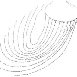 Rhinestones Long Tassel Headband Hair Chain Jewellery Hairband for Women Diamond Hair Band for Weddings and Parties| Bridal Tassel Headband | Hair Jewellery (Pack of 1)-image-12