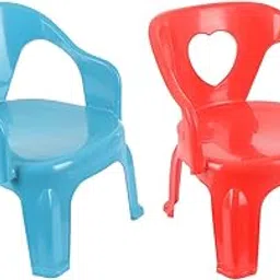 Sthavir Special Plastic Chair Modern & Comfortable with Arm and Backrest for Study Play Chairs for Home, Dining Room_ Red & Green Color Pack of 2-picture-49