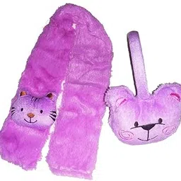 Kitty Winter Warm Earmuffs and Muffler Combo in Random Pattern-image-44