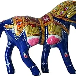 CAYA Crafts Handcrafted Meenakari Horse Figurine – Artistic Metal Showpiece for Home & Office |Prosperity & Positive Vibes | Traditional Handicraft Décor (Pack of 1)-image-45