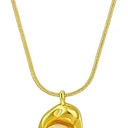 anvish trends Anti-Tarnish Gold Plated Stainless Steel Necklace with Pearl Pendant for Women & Girls – Elegant Artificial Jewellery-picture-10