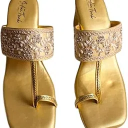 indian trunk Golden Royale Kolhapuri Block Heels- Lightweight & Comfortable | Soft Sole | Perfect for Casual Outings-picture-37