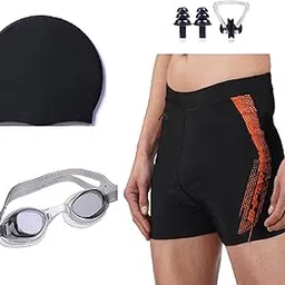 JMT Wear Men Swimming Costume Free Size (28INCH-32INCH) Goggles Cap 2 EARPLUG Nose Clip Swimsuit Swimming Kit-picture-26