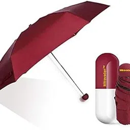 mitravadan Sakar Nylon Soft 3 Fold Portable Fancy Capsule Shape Umbrella (Multicolor)-picture-19