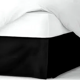 Pleated Bed Skirt (Queen Size 60"x78") 15 Inch Drop with Platform Design for Secure Fit, Split Corners, Wrinkle-Resistant Microfiber for Modern Stylish Look, Tailored Bedding Looks - Black-picture-25