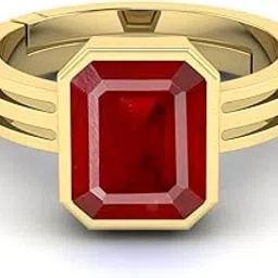 rrvgem Ruby RING Certified Natural 7.50 Ratti Certified A+ Quality Natural manik Adjustable Gemstone Ring GOLD PLATED Ringfor Women's and Men's LAB -CERTIFIED-picture-11