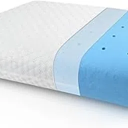 9villa Orthopedic Cooling Gel Memory Foam Pillow | Cervical Pillow for Neck & Shoulder Pain Relief Support for Sleeping | with Knitted Fabric Removable Cover Set of 1 (16 x 24 x 4.5 inch) White-picture-22