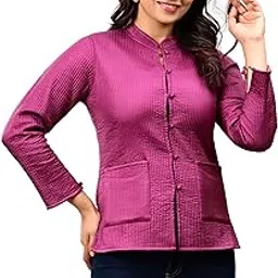 vasjac Reversible Cotton Silk Jacket for Women | Handcrafted Ethnic Quilted Jacket | Block Print Winter Wear for Ladies-picture-48