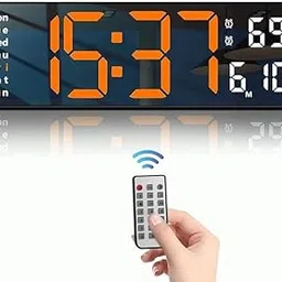 Plastic Digital USB Wall Clock with Remote Control 16INCH Large Display – Auto-Dimming, Countdown Timer, Temperature & Calendar – 12/24 Hour Mode for Bedroom, Office & Classroom (39 X 13 X 3Cm)-picture-52