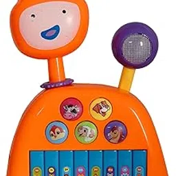 VGRASSP Educational 3 in 1 Cow Face Piano Toy for Kids - Multi-Modes 8 Keys Musical Instrument Toy with Flashing Light, Animal Sounds, Moving Tail and Spinning Wheel - Color As Per Stock-picture-26