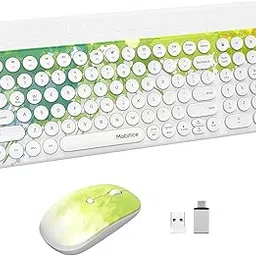 Wireless Keyboard and Mouse Combo 2.4GHz USB Ultra-Thin Cute Cordless Compact-Sized Silent Retro computer keyboard&mouse Set for office PC Computer,Laptop,Windows,Mac,Microsoft,Tablets(Graffiti Green)-image-86
