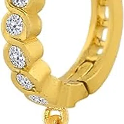 FASHIONS Gold Plated Piercing Stone Drop Nose Ring Pin Hole Pierced Type Nosepin for Women Girls-image-61