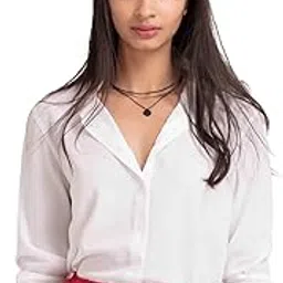 shaye White Casual Long Sleeves Buttondown Collar Solid Satin Shirt for Women-picture-27
