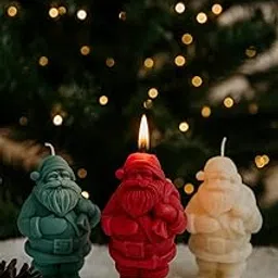 Santa Claus Christmas Candle |Aromatherapy Candles |Aromatic fragrances |Home Decor |Decorative Candle |Gifts | Scented Candles (Red, Dark Rose)-image-77