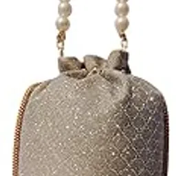 Women's Glitter Potli Bags | Pouches Bag Bridal Purse With Glitter & Design| Pearl Handle Detailing | Traditional Indian Drawstring Bag | Wedding and Party Handbag-picture-30