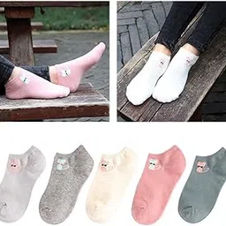 glamorstar Women Socks Cotton No Show Low Cut Socks Ankle Sock 5 Pack-picture-44
