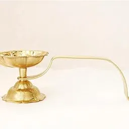The Spiritual Living Brass Aarti Diya with Handle | Auspicious Diya for Puja Room - Home - Office - Festive Decor - Gift for Diwali | Ganesh Chaturthi Festival | with Handle for Puja |-picture-15