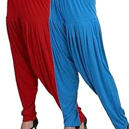 casuals Women's Viscose Patiala Pants Combo Pack of 2(Red and Turquoiese Blue; 4XL)-picture-26