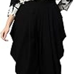 cottinfab Black Solid Dhoti-Style Jumpsuit with Printed Jacket-picture-8