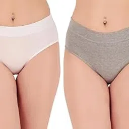zemta Women's High Waisted Cotton Underwear Ladies Soft Briefs Panties l Women Antibacterial Cotton Hipster Panty l Women's Seamless High - Rise Panties Hipster (Pack of 2)-picture-39