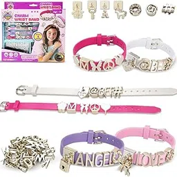 Wembley DIY Bracelet Making Set for Girls - Create 4 Unique Friendship Band Designs with Pendants, Alphabets, Beads - Jewellery Making Materials Kit - Birthday Gifts for Girls Age 5 6-7 8-10-picture-13