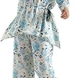 say Womens Cotton Night Suit Set Top and Pyjama Lounge Wear Night Dress image 1